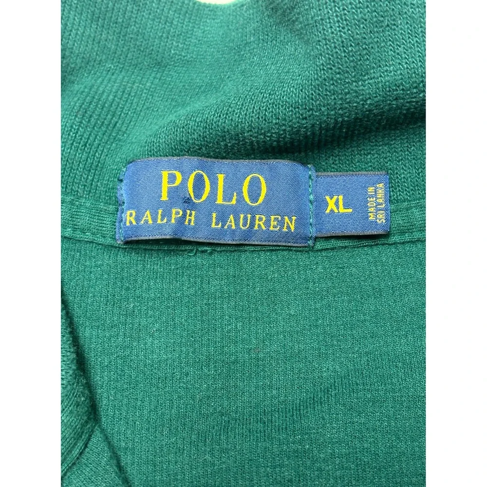 Polo Ralph Lauren Men's Green Quarter Zip Pullover‎ Sweatshirt Size XL